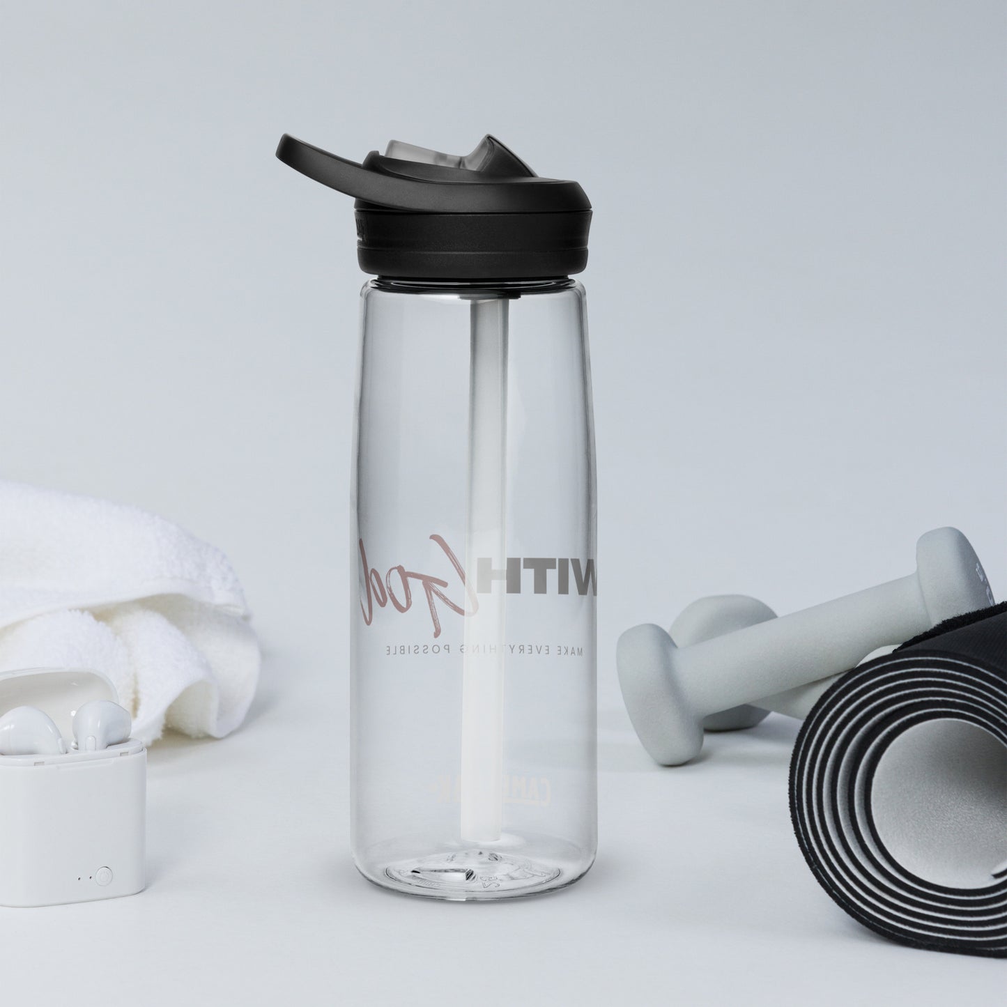 With God - Sports Water Bottle